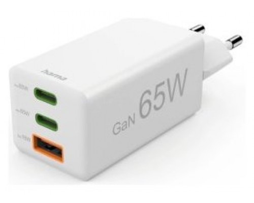 CARGADOR DE PARED HAMA MINI 2xUSB-C 1xUSB-A GaN 65W