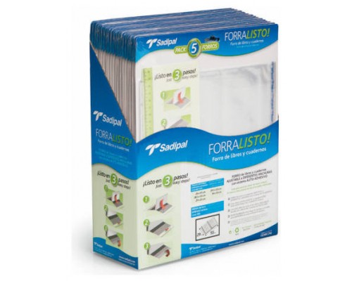 BLISTER 5 FUNDAS DE FORRO CON 2 SOLAPAS AJUSTABLES 30 CM SADIPAL 02211 (Espera 4 dias)