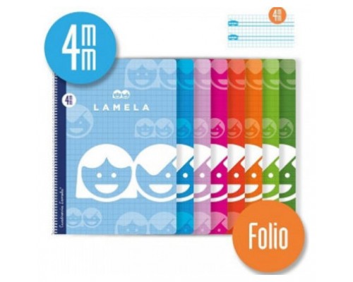 CUADERNO BASICO FORMATO FOLIO 80 HOJAS RAYADO 4 MM SURTIDOS LAMELA 07F004 (MIN10) (Espera 4 dias)