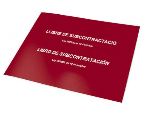 LIBRO DE SUBCONTRATACION CATALÁN/CASTELLANO A4 APAISADO 10 HOJAS NUMERADAS DOHE 09990 (Espera 4 dias)