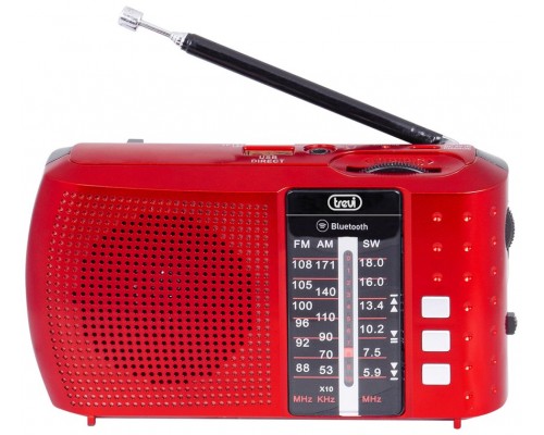 RADIO PORTÁTIL MULTIBANDA BLUETOOTH USB MICRO SD TREVI RA 7F20 BT ROJO