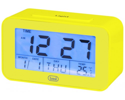 RELOJ DIGITAL CON ALARMA Y TERMÓMETRO TREVI SLD 3P50 AMARILLO