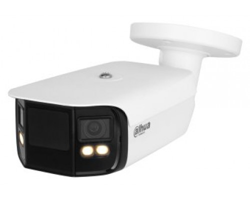 (DH-IPC-PFW5849P-A180-E2-ASTE-0360B) DAHUA CÁMARA IP BULLET PANORÁMICA TIOC DUO WDR WIZSENSE 2X4MP LED IR & LUZ CÁLIDA IP67 ALARMA SONIDO / LUZ AZUL&ROJA 3.6MM POE (Espera 4 dias)