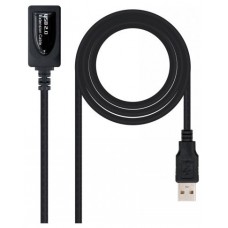 CABLE EXTENSION USB 2.0 TIPO A/M-A/H 5M NEGRO NANOCABLE (Espera 4 dias)