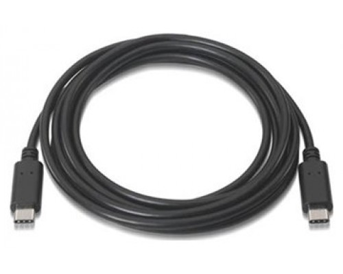 CABLE USB 2.0 3A TIPO USB-C/M-USB-C/M 0.5 M NEGRO NANOCABLE (Espera 4 dias)