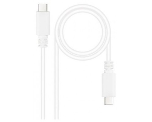 CABLE USB-C 2.0 3A USB-CM-USB-CM 1M NANOCABLE BLANCO