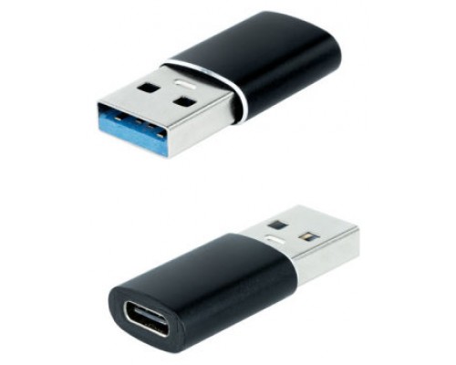 ADAPTADOR USB-A/M 3.1 A USB-C/H ALUMINIO NEGRO