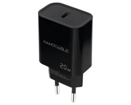 Nanocable Cargador pared USB-C PD 20W Negro