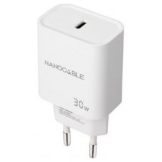 NANOCABLE CARGADOR USB-C PD 30W BLANCO