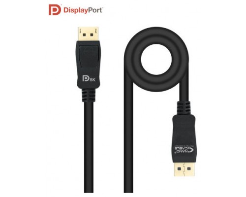 CABLE DISPLAYPORT 1.4 DP/M-DP/M NEGRO 0.5 M NANOCABLE (Espera 4 dias)