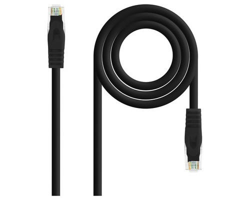NANOCABLE Cable de red latiguillo RJ45 LSZH Cat.6A UTP AWG24, Negro, 0.5m, 0,5 m, Cat6a, U/UTP (UTP), RJ-45, RJ-45, Negro