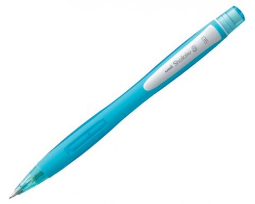 PORTAMINAS UNI SHALAKU 0,5MM AZUL CLARO CON GOMA UNI-BALL 105221000 (MIN12) (Espera 4 dias)