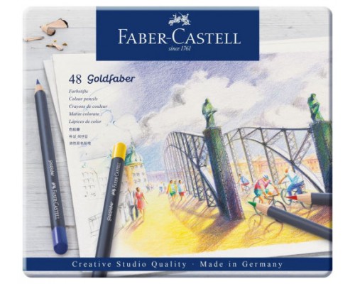 ESTUCHE DE METAL CON 48 LÁPICES DE COLORES GOLDFABER. FABER CASTELL 114748 (Espera 4 dias)