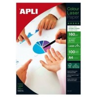 PAQUETE 100 HOJAS PAPEL FOTO COLOUR LASER A4 160G. APLI 11817 (Espera 4 dias)