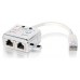 Adaptador Rj45 Cat5e 1 Macho A 2 Hembras