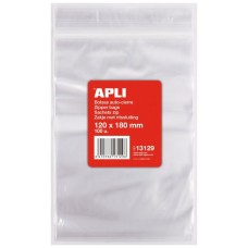 Apli Pack de 100 Bolsas de Auto Cierre 120 x 180 mm -