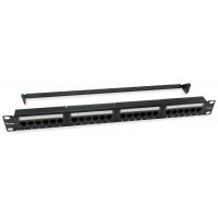 Patch Panel 24 Puertos Utp Categoria 6 1u Color Negro