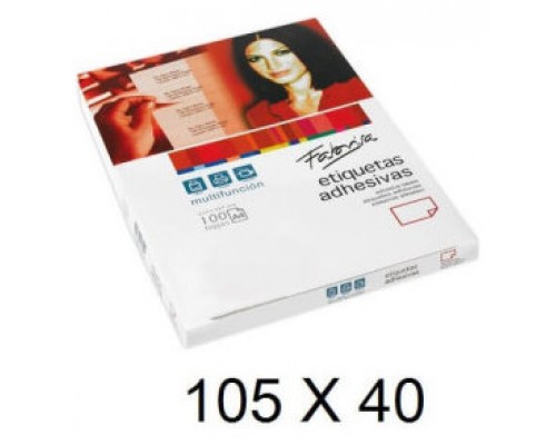 CAJA 100 HOJAS ETIQUETAS ADHESIVAS ILC BLANCA 105X40 FABRISA 15314 (Espera 4 dias)