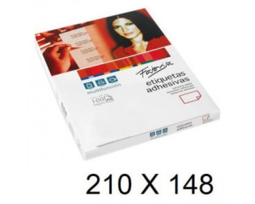 CAJA 100 HOJAS ETIQUETAS ADHESIVAS ILC BLANCA 210X148 FABRISA 15322 (Espera 4 dias)