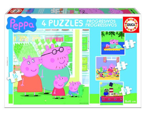 PUZZLE PROGRESIVOS PEPPA PIG 6-9-12-16 DE 3-5 AÑOS EDUCA BORRAS 15918 (Espera 4 dias)