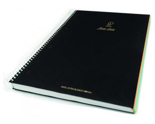 CUADERNO FIRST CLASS A5 TAPA NEGRA FORRADA MICROPERFORADO 120H 100GR TALADROS 5X5 BANDA 5 COLORES PACSA 16036 (MIN4) (Espera 4 dias)