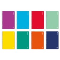 CUADERNO ESPIRAL SERIE BASIC TAPA CARTONCILLO 60 GRS. 4º (155X215MM.) 80 HOJAS HORIZONTAL CON MARGEN 8 COLORES SURTIDOS PACSA 16429 (MIN10) (Espera 4 dias)