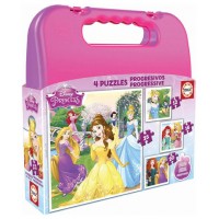 MALETA PUZZLES PROGRESIVOS PRINCESAS DISNEY 12-16-20-25 DE 3-6 AÑOS EDUCA BORRAS 16508 (Espera 4 dias)