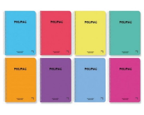 CUADERNO SERIE POLIPAC TAPA POLIPROPILENO 4º (155X215MM.) 80 HOJAS CUADRÍCULA 4X4 8 COLORES SURTIDOS PACSA 16962 (MIN5) (Espera 4 dias)