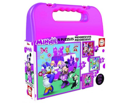 MALETA PUZZLES PROGRESIVOS MINNIE HAPPY HELPERS 12-16-20-25 DE 3-5 AÑOS EDUCA BORRAS 17638 (Espera 4 dias)