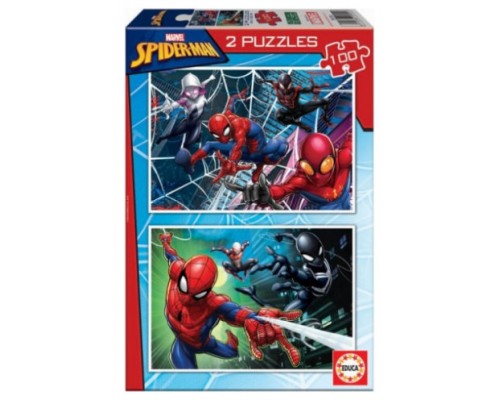 PUZZLE 2x100 SPIDER-MAN DE 6-8 AÑOS EDUCA BORRAS 18101 (Espera 4 dias)