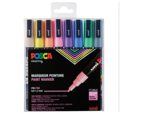 ESTUCHE 8 UDS. PC-3M SP COLOR PURPURINA POSCA UNIBALL 182634671 (Espera 4 dias)