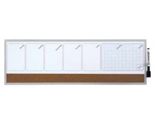 ORGANIZADOR SEMANAL MAGNETICO+TABLERO CORCHO HORIZONTAL 585x190MM NOBO 1903780 (Espera 4 dias)