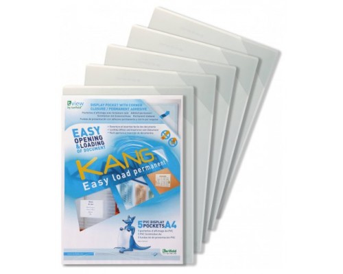 PACK DE 5 FUNDA ADHESIVA PERMANENTE KANG EASY LOAD A4 TARIFOLD 194680 (Espera 4 dias)