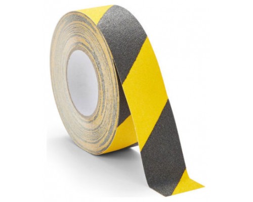 ROLLO CINTA DE SEGURIDAD ADHESIVA ANTIDESLIZANTE 50MMX18,3METROS NEGRO/AMARILLO TARIFOLD 197604 (Espera 4 dias)