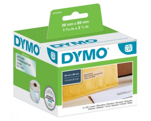 DYMO Etiqueta LW Multipack Etiquetas dirección 36X89mm-VALUE PACK (12 Rollos) Papel blanco