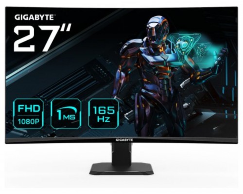 GIGABYTE Monitor de juego GS27F 27" FHD - 1920 x 1080 (FHD), 165Hz, 1ms, 300 cd/m², FreeSync Premium, compatible con HDR, HDMI 2.0, DisplayPort 1.4 (Espera 4 dias)