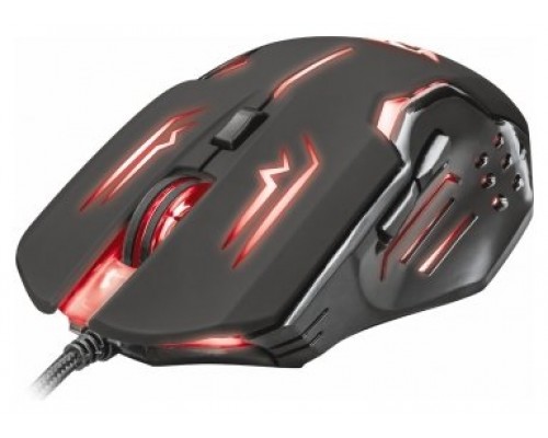 RATON TRUST USB GAMING RAVA LED OPTICO 2000DPI NEGRO