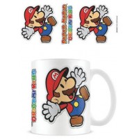 TAZA DESAYUNO SUPER MARIO PAPER MARIO PEGATINA PYRAMID MG26046 (Espera 4 dias)