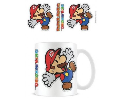 TAZA DESAYUNO SUPER MARIO PAPER MARIO PEGATINA PYRAMID MG26046 (Espera 4 dias)