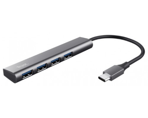 HUB HALYX ALUMINIUM USB-C Gen 1 CON 4 PUERTOS USB-A TRUST (Espera 4 dias)