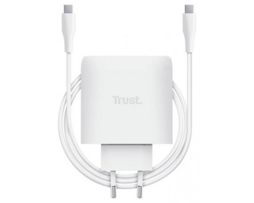 CARGADOR PARED/VIAJE USB-C 65W + CABLE USB-C 2 M MAXO BLANCO TRUST (Espera 4 dias)