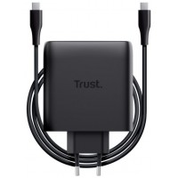 CARGADOR PARED/VIAJE 2xUSB-C 100W MAXO NEGRO TRUST (Espera 4 dias)