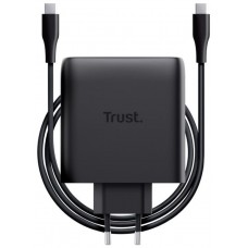 CARGADOR PARED/VIAJE 2xUSB-C 100W MAXO NEGRO TRUST (Espera 4 dias)