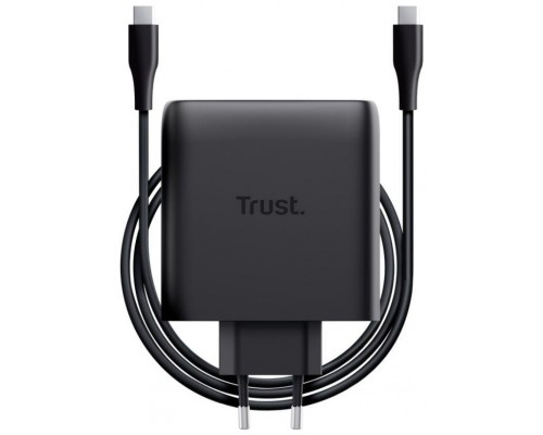 CARGADOR PARED/VIAJE 2xUSB-C 100W MAXO NEGRO TRUST (Espera 4 dias)