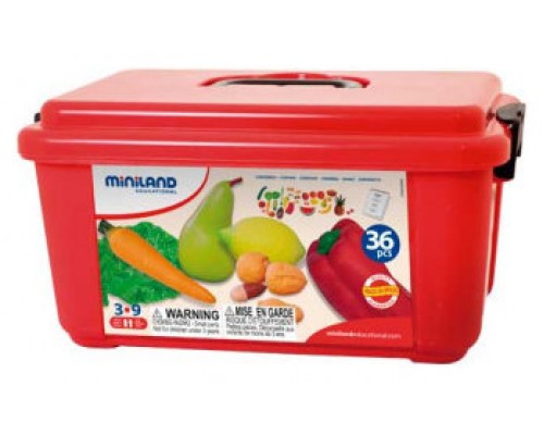 JUEGO FRUTAS HORTALIZAS Y FRUTOS SECOS 36 PIEZAS MINILAND 30811 (Espera 4 dias)