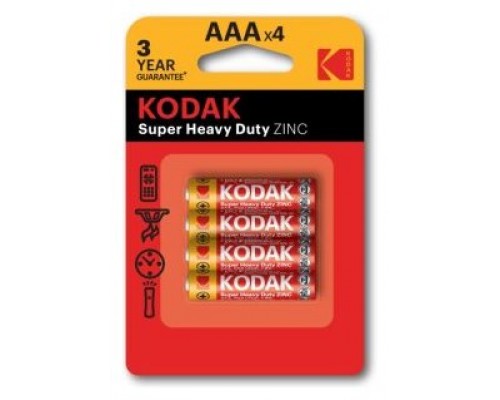PILAS AAA KODAK EXTRA HEAVY DUTY ZINC LR3 PACK 4