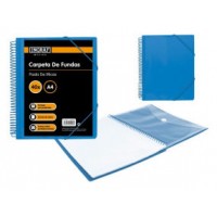 CARPETA ESPIRAL 40 FUNDAS CON SOBRE A4 AZUL POLIPROPILENO INGRAF 332496 (MIN6) (Espera 4 dias)