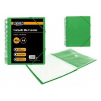 CARPETA ESPIRAL 40 FUNDAS CON SOBRE A4 VERDE POLIPROPILENO INGRAF 332497 (MIN6) (Espera 4 dias)