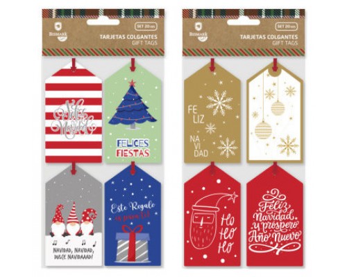 TARJETAS COLGANTES NAVIDAD 20 UND BISMARK 332923 (MIN24) (Espera 4 dias)