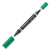 MARCADOR DUO LUMOCOLOR PERMANENTE PUNTAS 0,6/1MM. 1MM. VERDE STAEDTLER 348-5 (MIN10) (Espera 4 dias)